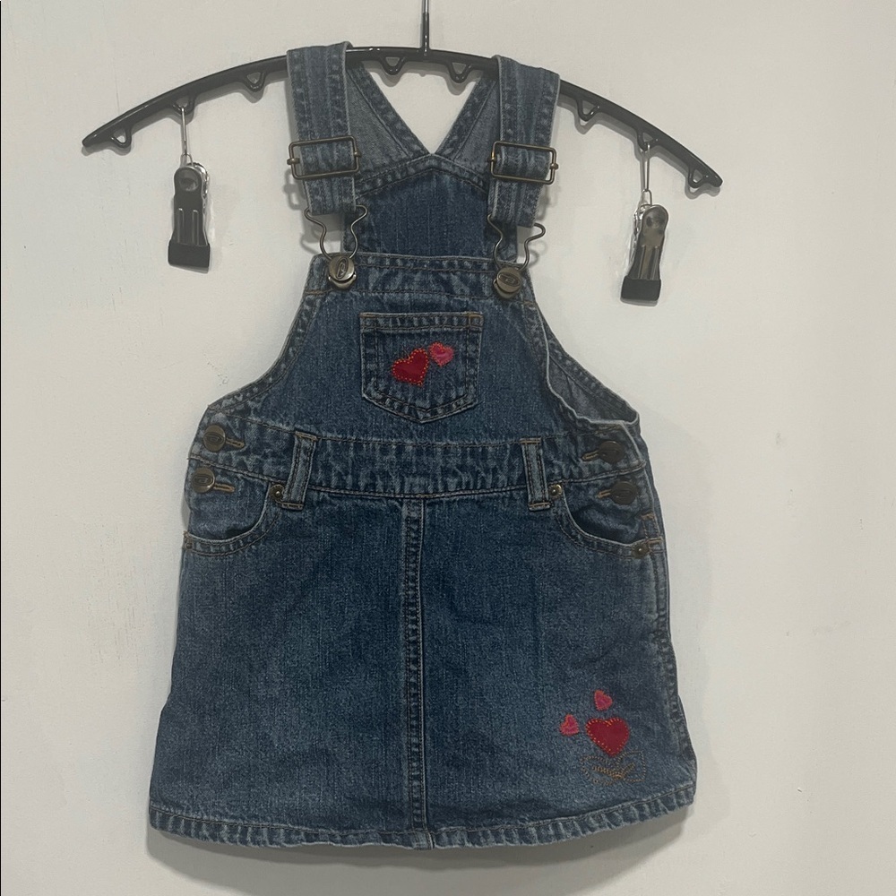 BONGO Blue Kids Overalls with Heart Accents Size 24 Months